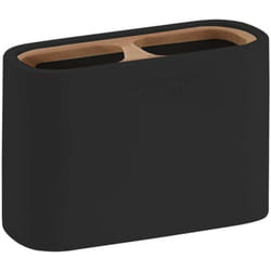 Gedy - Sapho Accessori bagno Tazza Ninfea per spazzolini e dentifricio, nero/bambù 139814