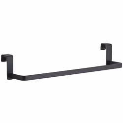 Portasciugamani da mobile Tosca colore: nero opaco materiale: acciaio inox dimensioni: 370 x 65 x 85 mm per l'installazione s ...