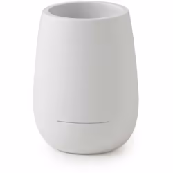 Portaspazzolini Kira bianco matt. Realizzato in resina. Dimensioni: h 11,3 x l 8,4 x p 8,4 cm. Peso: 0,278 kg. Anni di garanz ...