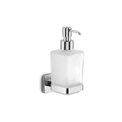 Gedy - Dosa sapone da parete in acciaio inox e vetro modello tonga dim. cm (lxpxh): 6,3x11,7x17,3 - cromato