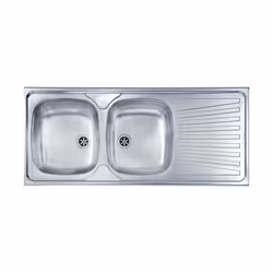 Codice: DF-5224220116 Marca: CM. Cm Lavello Inox 2 Vasche 116X50 Incasso Dx