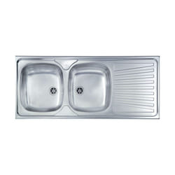 Lavello Inox 2 Vasche 116X50 Incasso Dx - CM
