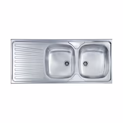 Codice: DF-5224230116 Marca: CM. Cm Lavello Inox 2 Vasche 116X50 Incasso Sx