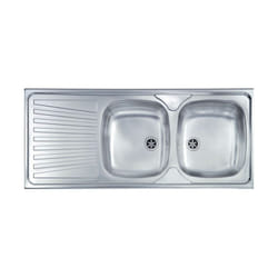 Lavello Inox 2 Vasche 116X50 Incasso Sx - CM