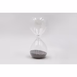Descrizione Clessidra in vetro, 10 minuti, colore grigio Contenuto della confezione 1 clessidra