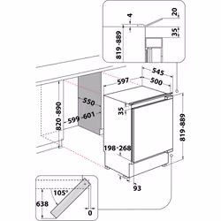 Whirlpool WBUFZ011 Congelatore verticale Da incasso 91 L E Bianco - Vista aggiuntiva 5