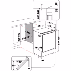 Whirlpool WBUF011 monoporta Da incasso 126 L E Grigio - Vista aggiuntiva 5