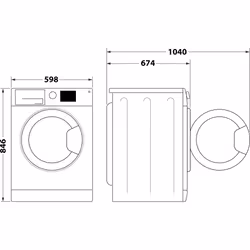 Whirlpool Asciugatrice a libera installazione - C WD 104M WBS IT - Vista aggiuntiva 6