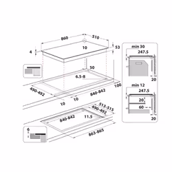 Whirlpool SMP2 9010 C/NE/IXL Nero Da incasso 86 cm Piano cottura a induzione 10 Fornello(i) - Vista aggiuntiva 6