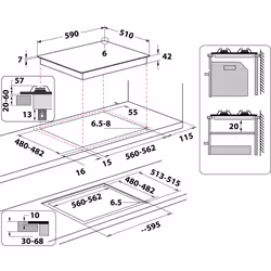 Whirlpool GOB 616/NB Nero Da incasso 59 cm Gas 4 Fornello(i) - Vista aggiuntiva 5