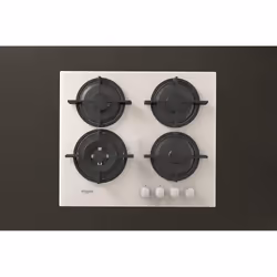 Whirlpool AKT 625/WH Nero, Bianco Da incasso 60 cm Gas 4 Fornello(i)