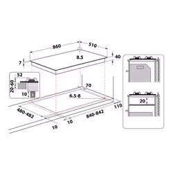 Whirlpool Piano cottura a gas - GMWL 958/IXL - Vista aggiuntiva 5