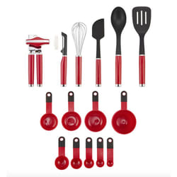 KitchenAid KO4478BXERI set di utensili da cucina 15 pz Nero, Rosso, Acciaio inox