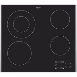 Whirlpool AKT 8130 BA, Nero, Da incasso, Ceramica, Vetro, 4 Fornello(i), 4 Fornello(i)