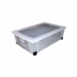 Contenitore trasparente Stefanplast con ruote, ideale per organizzare oggetti in armadi. Modulabile, in polipropilene, perfet ...