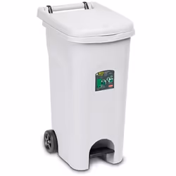 Codice: 25597-STEF Marca: STEFANPLAST. Stefanplast Bidone con Ruote Urbano Eco con Pedale Bianco