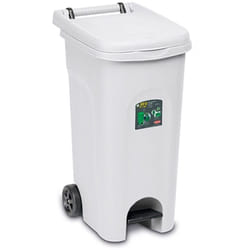 Stefanplast - Bidone con Ruote Urbano Eco con Pedale Bianco