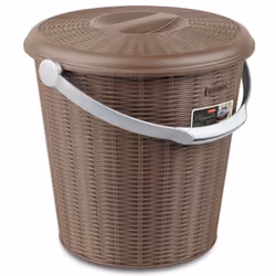 Pattumiera Con Coperchio Elegance Lt.10 Tortora - Ø30X29,5H Cm