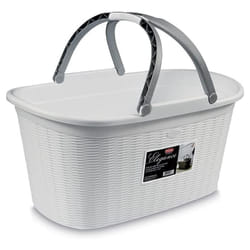 Stefanplast - Cesto Portabiancheria Elegance con Manici Bianco cm 58x38x29,5h, 35 Litri