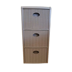 Stefanplast Cassettiera Elegance 3 Cassetti Tortora 30x40 H60 cm - Polipropilene Super Resistente - Portaoggetti con Ruote, colore Tortora