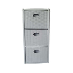 Stefanplast Cassettiera Elegance 3 Cassetti Grigio 30x40 H60 cm - Polipropilene Super Resistente - Portaoggetti con Ruote, colore Grigio