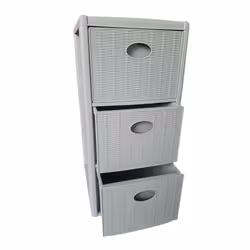 Stefanplast Cassettiera Elegance 3 Cassetti Grigio 30x40 H60 cm - Polipropilene Super Resistente - Portaoggetti con Ruote, colore Grigio - Vista aggiuntiva 2