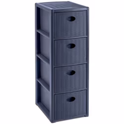 Cassettiera Elegance Blu di Stefanplast, con 4 cassetti in polipropilene, ripiani resistenti e 4 ruote per una facile mobilit ...