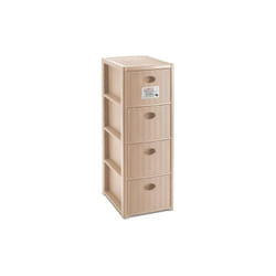 Cassettiera 4 posti Elegance Cashmere 30x40 H80 cm - Polipropilene - Super resistente - Fornita montata - Stefanplast