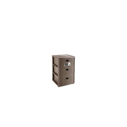 Stefanplast Cassettiera 3 posti Elegance Tortora 40x40 H 60 cm - Polipropilene - Super resistente - Fornita montata - 4 ruote, colore Tortora