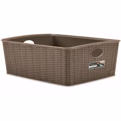 In resina effetto rattan di colore tortora, con foro maniglia. Misura 36 x 29 x 13 h cm. Acquistalo subito da CFadda e ricevi ...