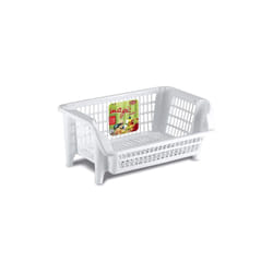 Stefanplast - Cestello impilabile 'bocca di lupo' col. bianco - cm 54 x 38 h 24