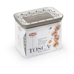 Stefanplast - Barattolo Rettangolare Ermetico Linea Tosca Palace per Alimenti 1,2 Litri Tortora