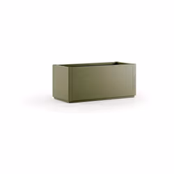 Starwax - Fioriera vaso arredo casa giardino terrazzo rettangolare componibile modulare in plastica verde oliva H35x80x36 cm