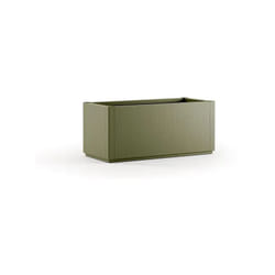 Starwax - Fioriera vaso arredo casa giardino terrazzo rettangolare componibile modulare in plastica verde oliva H35x80x36 cm