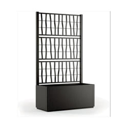 Starwax - Fioriera Ethica rettangolare con spalliera 80x36x140 cm Grafite