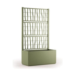 Starwax - Fioriera ethica rettangolare 80cm C/spalliera verde oliva stefanplast