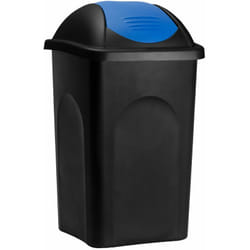 Deuba - Stefanplast Cestino per Rifiuti 68x41x41cm con Coperchio 60L Raccolta Differenziata Multicolore Nero/Blu