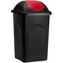 Deuba - Stefanplast Cestino per Rifiuti 68x41x41cm con Coperchio 60L Raccolta Differenziata Multicolore Nero/Rosso