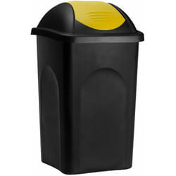 Deuba - Stefanplast Cestino per Rifiuti 68x41x41cm con Coperchio 60L Raccolta Differenziata Multicolore Nero/Giallo