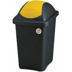 Stefanplast - Bidone immondizia 'multipat' lt. 30 - cm 29 x 39 x h.50 - nero/bianco