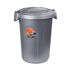 Bidone multiuso tom in polipropilene lt.46 colore silver - cm.44,5x40x61h.
