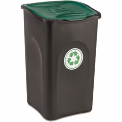 Stefanplast Pattumiera Ecogreen 37x37x56 50LT Nero/Verde, 50 L, Quadrato, Nero, Verde, Manuale, 370 mm, 370 mm