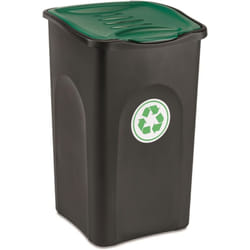 Stefanplast Pattumiera Ecogreen 37x37x56 50LT Nero/Verde