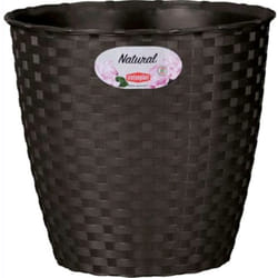 Stefanplast - Vaso Rattan Tondo Natural Pp Moka Cm 19 H.Cm 17,5 - 1 Pz