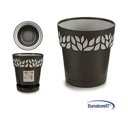 1 VASO STEFANPLAST TONDO 'CLOE' ø 20 x h.19 - grafite/grigio luce -- DF 6126564