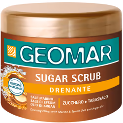 GEOMAR Sugar Scrub Drenante 600g, Scrub per corpo, Pelle universale, Esfoliazione, Nutriente, Levigante, Vasetto, Sodium Chlo ...
