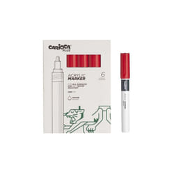 Carioca - plus pack di 6 pennarelli acrilici -- punta 2mm -- colore rosso