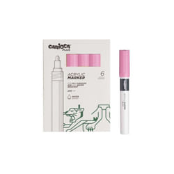 Carioca - plus pack de 6 pennarelli acrilici - punta 2 mm -- colore rosa