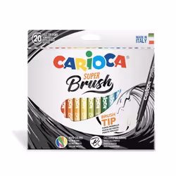 Carioca 42968, Multi, 20 colori, Multicolore, Punta del pennello, Multicolore, Rotondo
