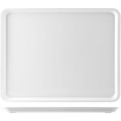 H&h vassoio con bordo in melamina cm30x20x2 bianco